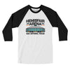 Hemisfair Arena Men/Unisex Raglan 3/4 Sleeve T-Shirt-White|Black-Allegiant Goods Co. Vintage Sports Apparel