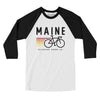 Maine Cycling Men/Unisex Raglan 3/4 Sleeve T-Shirt-White|Black-Allegiant Goods Co. Vintage Sports Apparel