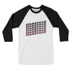 Starkville Vintage Repeat Men/Unisex Raglan 3/4 Sleeve T-Shirt-White|Black-Allegiant Goods Co. Vintage Sports Apparel