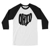 Ohio State Shape Text Men/Unisex Raglan 3/4 Sleeve T-Shirt-White|Black-Allegiant Goods Co. Vintage Sports Apparel