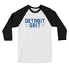 Detroit Grit Men/Unisex Raglan 3/4 Sleeve T-Shirt-White|Black-Allegiant Goods Co. Vintage Sports Apparel