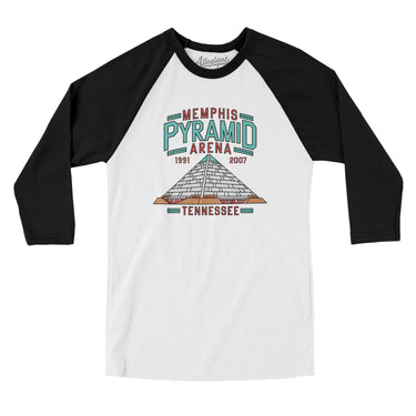 Memphis Pyramid Arena Men/Unisex Raglan 3/4 Sleeve T-Shirt-Allegiant Goods Co. Vintage Sports Apparel
