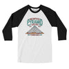 Memphis Pyramid Arena Men/Unisex Raglan 3/4 Sleeve T-Shirt-White|Black-Allegiant Goods Co. Vintage Sports Apparel