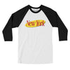 New York Seinfeld Men/Unisex Raglan 3/4 Sleeve T-Shirt-White|Black-Allegiant Goods Co. Vintage Sports Apparel