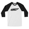 Tennessee State Shape Text Men/Unisex Raglan 3/4 Sleeve T-Shirt-White|Black-Allegiant Goods Co. Vintage Sports Apparel