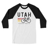 Utah Cycling Men/Unisex Raglan 3/4 Sleeve T-Shirt-White|Black-Allegiant Goods Co. Vintage Sports Apparel