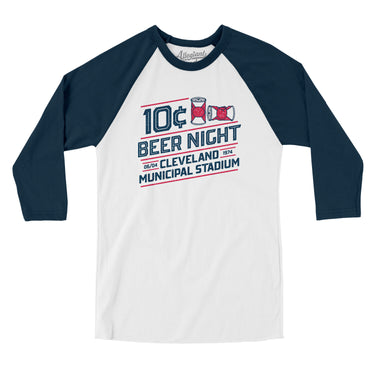 10 Cent Beer Night Men/Unisex Raglan 3/4 Sleeve T-Shirt-Allegiant Goods Co. Vintage Sports Apparel