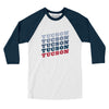 Tucson Vintage Repeat Men/Unisex Raglan 3/4 Sleeve T-Shirt-White|Navy-Allegiant Goods Co. Vintage Sports Apparel