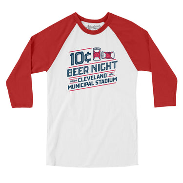 10 Cent Beer Night Men/Unisex Raglan 3/4 Sleeve T-Shirt-Allegiant Goods Co. Vintage Sports Apparel