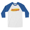 Minneapolis Seinfeld Men/Unisex Raglan 3/4 Sleeve T-Shirt-White|True Royal-Allegiant Goods Co. Vintage Sports Apparel