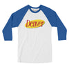 Denver Seinfeld Men/Unisex Raglan 3/4 Sleeve T-Shirt-White|True Royal-Allegiant Goods Co. Vintage Sports Apparel