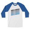 Orlando Vintage Repeat Men/Unisex Raglan 3/4 Sleeve T-Shirt-White|True Royal-Allegiant Goods Co. Vintage Sports Apparel