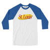 St Louis Seinfeld Men/Unisex Raglan 3/4 Sleeve T-Shirt-White|True Royal-Allegiant Goods Co. Vintage Sports Apparel