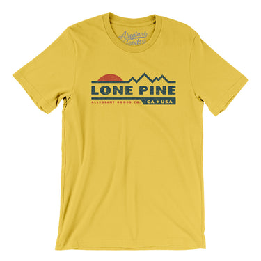 Lone Pine Mountain Sunset Men/Unisex T-Shirt-Yellow-Allegiant Goods Co. Vintage Sports Apparel