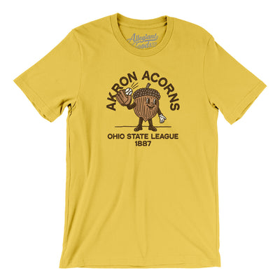 Akron Acorns Baseball Men/Unisex T-Shirt-Yellow-Allegiant Goods Co. Vintage Sports Apparel
