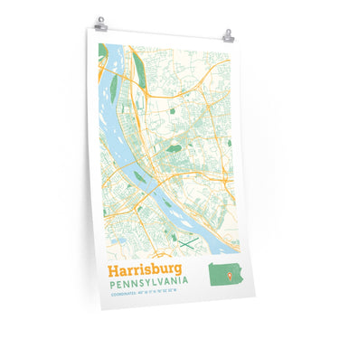 Harrisburg Pennsylvania City Street Map Poster-Allegiant Goods Co. Vintage Sports Apparel