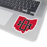 Ohio Home State Sticker (Black & Red)-Allegiant Goods Co. Vintage Sports Apparel