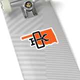 Oklahoma Home State Sticker (Orange & Black)-Allegiant Goods Co. Vintage Sports Apparel
