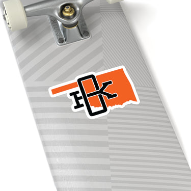 Oklahoma Home State Sticker (Orange & Black)-Allegiant Goods Co. Vintage Sports Apparel