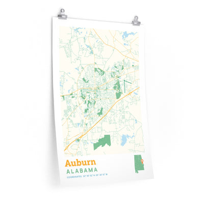 Auburn Alabama City Street Map Poster-20″ × 30″-Allegiant Goods Co. Vintage Sports Apparel