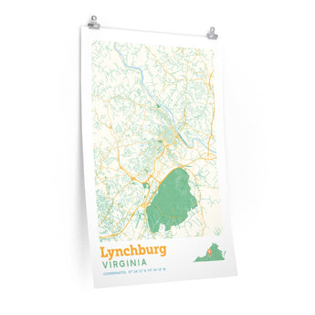 Lynchburg Virginia City Street Map Poster-Allegiant Goods Co. Vintage Sports Apparel