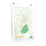Lynchburg Virginia City Street Map Poster-Allegiant Goods Co. Vintage Sports Apparel