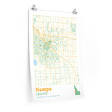Nampa Idaho City Street Map Poster-Allegiant Goods Co. Vintage Sports Apparel