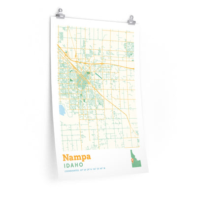 Nampa Idaho City Street Map Poster-20″ × 30″-Allegiant Goods Co. Vintage Sports Apparel