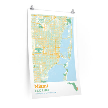 Miami Florida City Street Map Poster-Allegiant Goods Co. Vintage Sports Apparel
