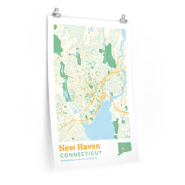 New Haven Connecticut City Street Map Poster-Allegiant Goods Co. Vintage Sports Apparel