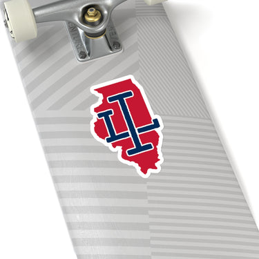Illinois Home State Sticker (Red & Navy Blue)-Allegiant Goods Co. Vintage Sports Apparel