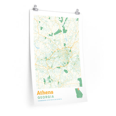 Athens Georgia City Street Map Poster-20″ × 30″-Allegiant Goods Co. Vintage Sports Apparel