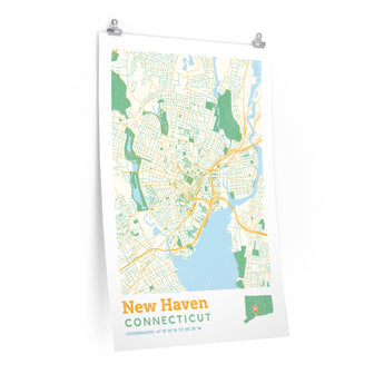 New Haven Connecticut City Street Map Poster-Allegiant Goods Co. Vintage Sports Apparel