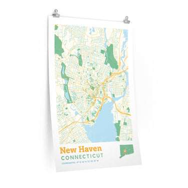 New Haven Connecticut City Street Map Poster-Allegiant Goods Co. Vintage Sports Apparel