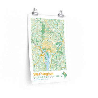 Washington D.C. City Street Map Poster-Allegiant Goods Co. Vintage Sports Apparel