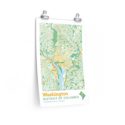 Washington D.C. City Street Map Poster-12″ × 18″-Allegiant Goods Co. Vintage Sports Apparel