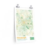 Pittsburgh Pennsylvania City Street Map Poster-12″ × 18″-Allegiant Goods Co. Vintage Sports Apparel