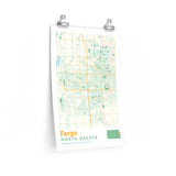 Fargo North Dakota City Street Map Poster-Allegiant Goods Co. Vintage Sports Apparel