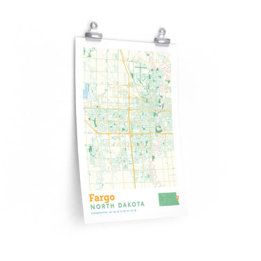 Fargo North Dakota City Street Map Poster-Allegiant Goods Co. Vintage Sports Apparel