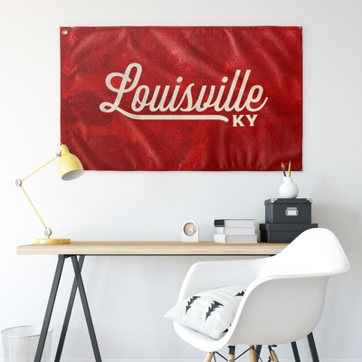Louisville Kentucky Wall Flag (Red & Off-White) - Allegiant Goods Co.