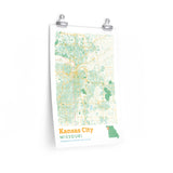 Kansas City Missouri City Street Map Poster-Allegiant Goods Co. Vintage Sports Apparel