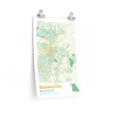 Kansas City Missouri City Street Map Poster-12″ × 18″-Allegiant Goods Co. Vintage Sports Apparel