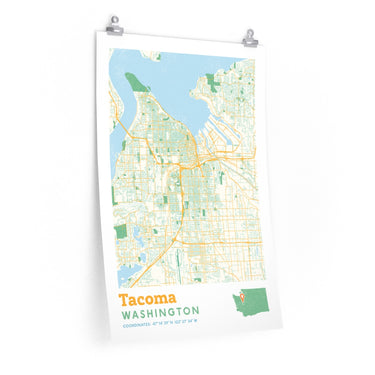 Tacoma Washington City Street Map Poster-20″ × 30″-Allegiant Goods Co. Vintage Sports Apparel