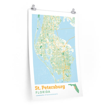 St. Petersburg Florida City Street Map Poster-20″ × 30″-Allegiant Goods Co. Vintage Sports Apparel