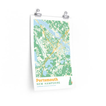 Portsmouth New Hampshire Street Map Poster-Allegiant Goods Co. Vintage Sports Apparel