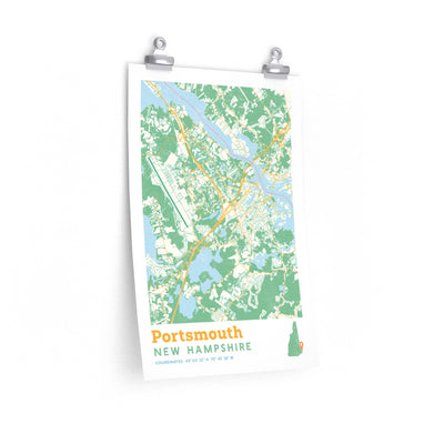 Portsmouth New Hampshire Street Map Poster-12″ × 18″-Allegiant Goods Co. Vintage Sports Apparel