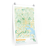 Baltimore Maryland City Street Map Poster-Allegiant Goods Co. Vintage Sports Apparel