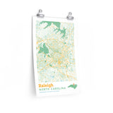 Raleigh North Carolina City Street Map Poster-Allegiant Goods Co. Vintage Sports Apparel