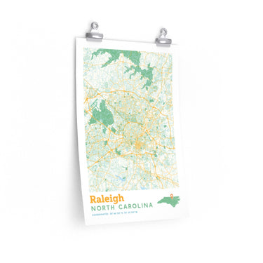 Raleigh North Carolina City Street Map Poster-Allegiant Goods Co. Vintage Sports Apparel