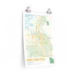 Salt Lake City Utah City Street Map Poster-Allegiant Goods Co. Vintage Sports Apparel